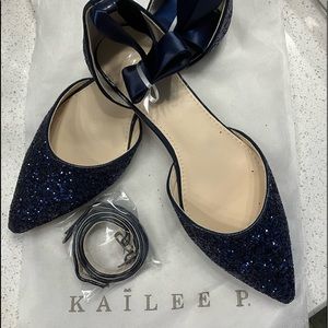 Navy sparkle Kailee P ballet flats.  Size 8